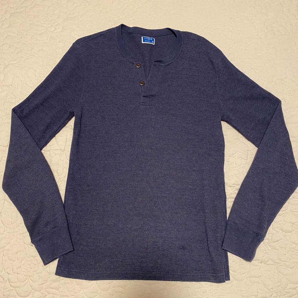 J Crew Men’s Two-Button Henley Shirt Sz M